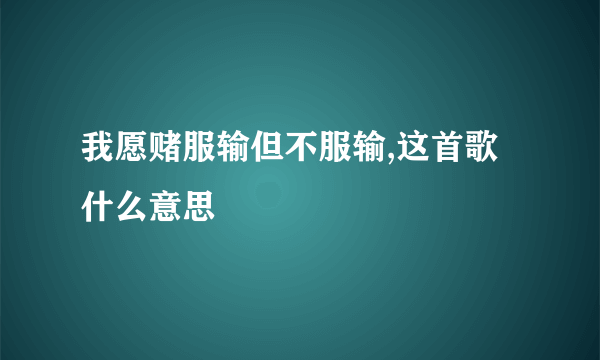 我愿赌服输但不服输,这首歌什么意思