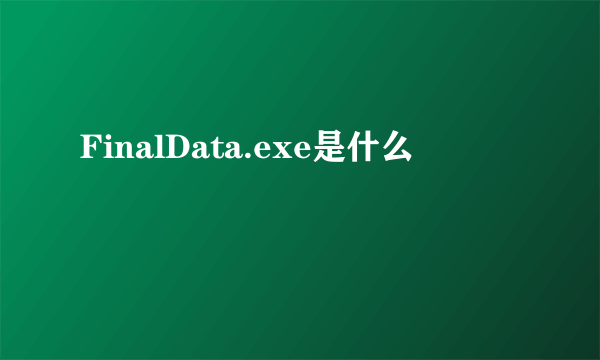 FinalData.exe是什么