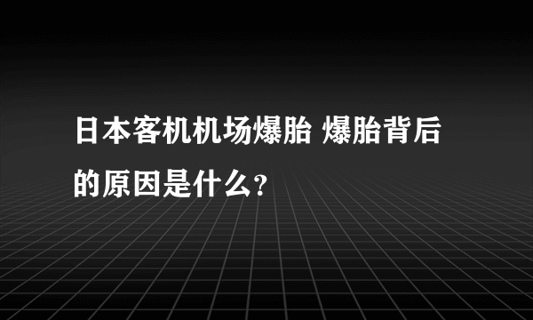 日本客机机场爆胎 爆胎背后的原因是什么？