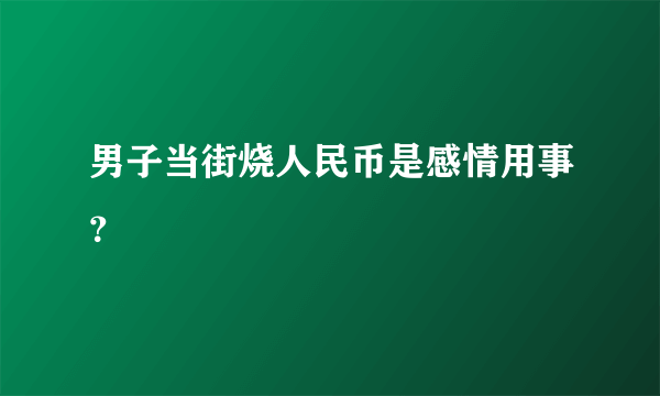 男子当街烧人民币是感情用事？