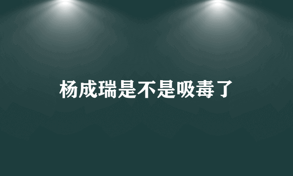 杨成瑞是不是吸毒了