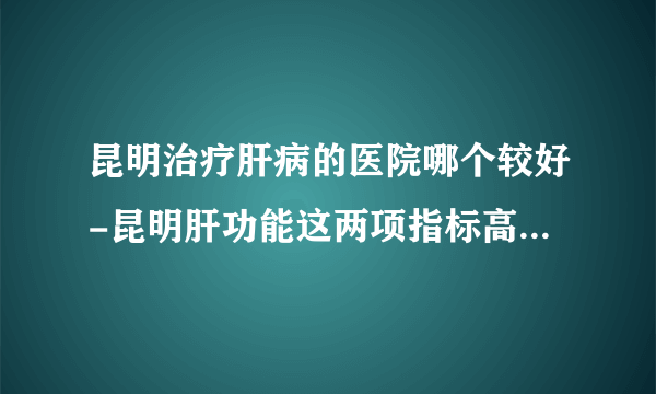 昆明治疗肝病的医院哪个较好-昆明肝功能这两项指标高要注意了,还要注意这4点