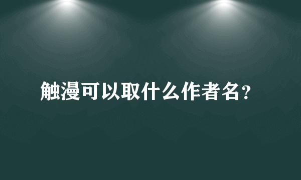 触漫可以取什么作者名？