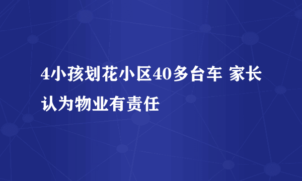 4小孩划花小区40多台车 家长认为物业有责任