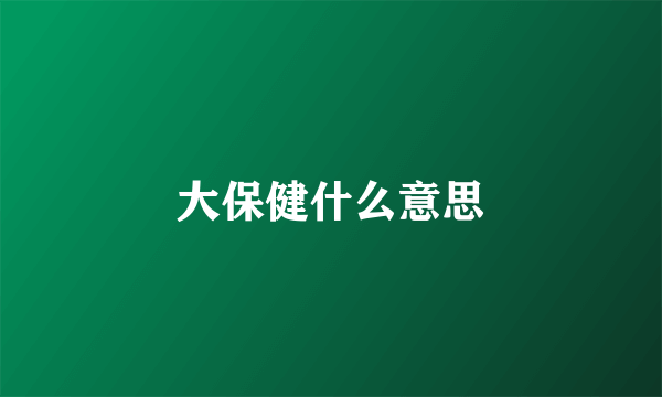 大保健什么意思