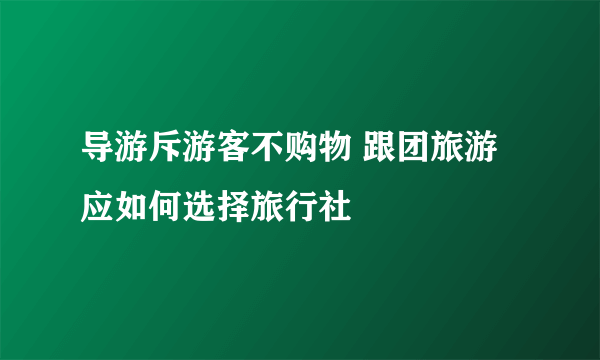 导游斥游客不购物 跟团旅游应如何选择旅行社