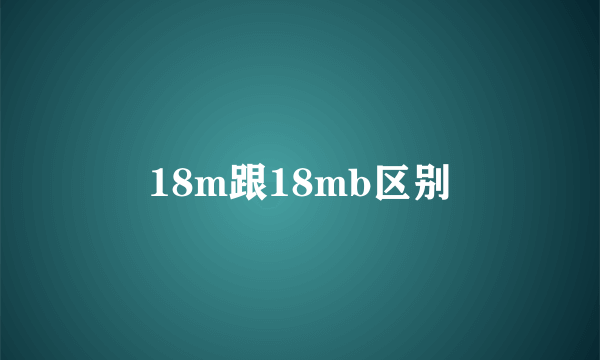 18m跟18mb区别