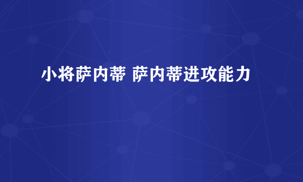 小将萨内蒂 萨内蒂进攻能力