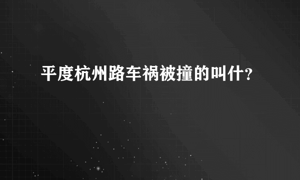 平度杭州路车祸被撞的叫什？