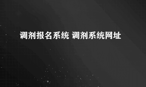 调剂报名系统 调剂系统网址