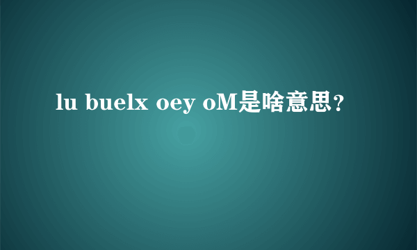 lu buelx oey oM是啥意思？