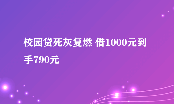 校园贷死灰复燃 借1000元到手790元