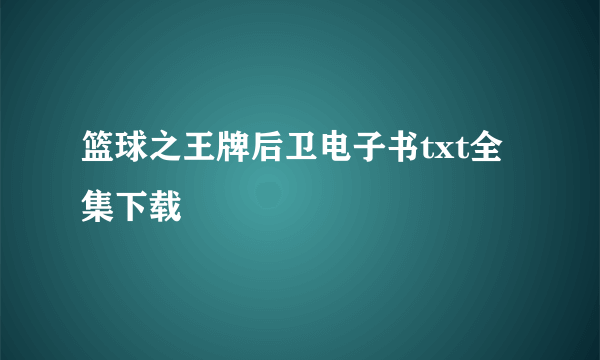 篮球之王牌后卫电子书txt全集下载