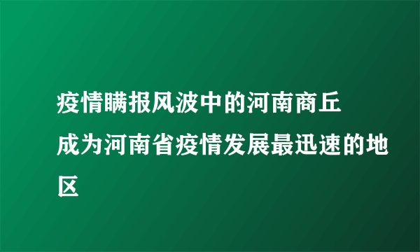 疫情瞒报风波中的河南商丘 成为河南省疫情发展最迅速的地区