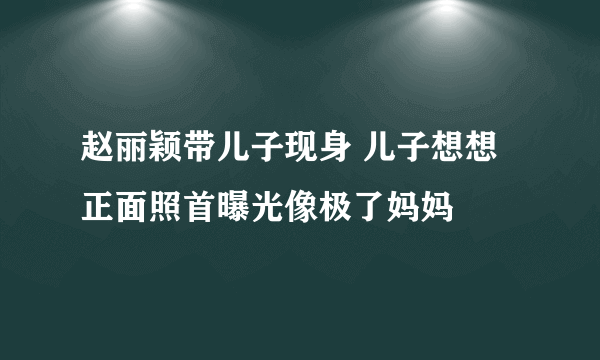 赵丽颖带儿子现身 儿子想想正面照首曝光像极了妈妈