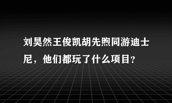 刘昊然王俊凯胡先煦同游迪士尼，他们都玩了什么项目？