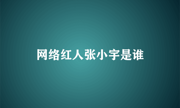 网络红人张小宇是谁