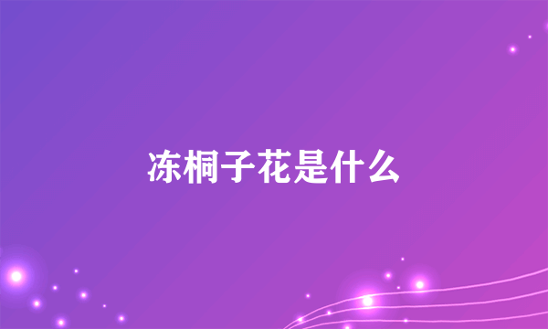 冻桐子花是什么