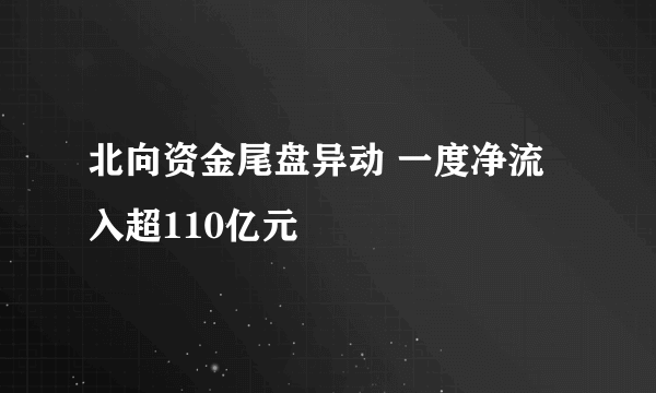 北向资金尾盘异动 一度净流入超110亿元