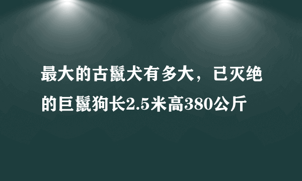 最大的古鬣犬有多大，已灭绝的巨鬣狗长2.5米高380公斤