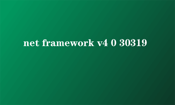 net framework v4 0 30319