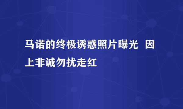 马诺的终极诱惑照片曝光  因上非诚勿扰走红