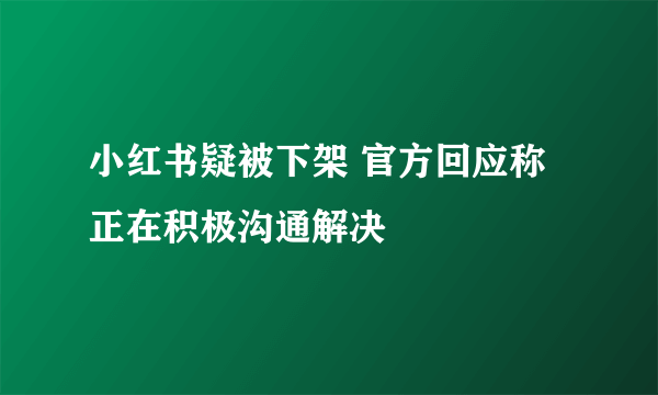 小红书疑被下架 官方回应称正在积极沟通解决