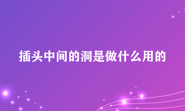 插头中间的洞是做什么用的