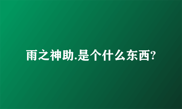 雨之神助.是个什么东西?