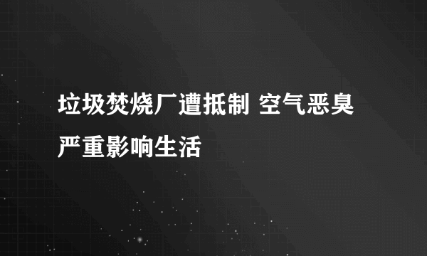 垃圾焚烧厂遭抵制 空气恶臭严重影响生活