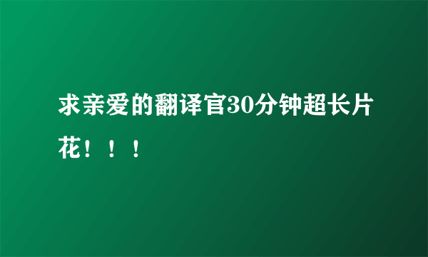 求亲爱的翻译官30分钟超长片花！！！