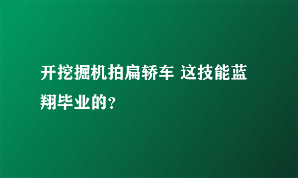 开挖掘机拍扁轿车 这技能蓝翔毕业的？