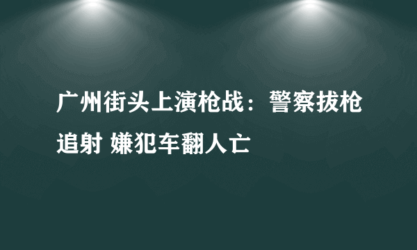 广州街头上演枪战：警察拔枪追射 嫌犯车翻人亡