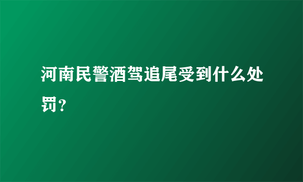 河南民警酒驾追尾受到什么处罚？