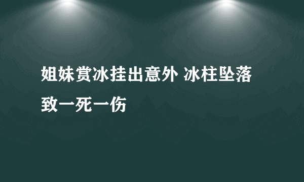 姐妹赏冰挂出意外 冰柱坠落致一死一伤