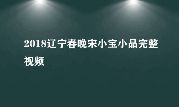 2018辽宁春晚宋小宝小品完整视频