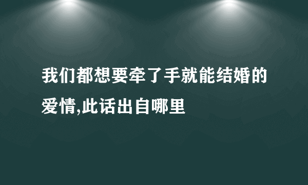 我们都想要牵了手就能结婚的爱情,此话出自哪里