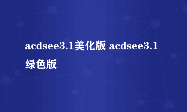 acdsee3.1美化版 acdsee3.1绿色版