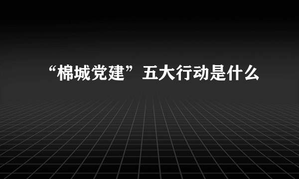 “棉城党建”五大行动是什么