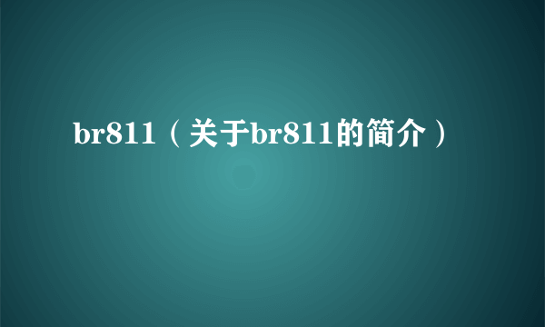 br811（关于br811的简介）