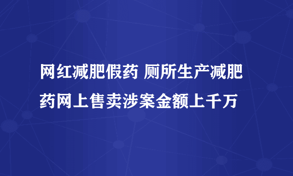 网红减肥假药 厕所生产减肥药网上售卖涉案金额上千万