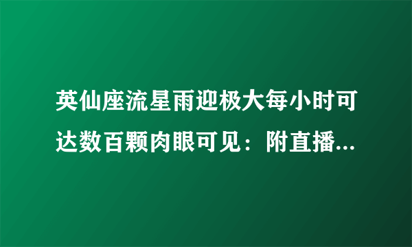 英仙座流星雨迎极大每小时可达数百颗肉眼可见：附直播观看地址-飞外