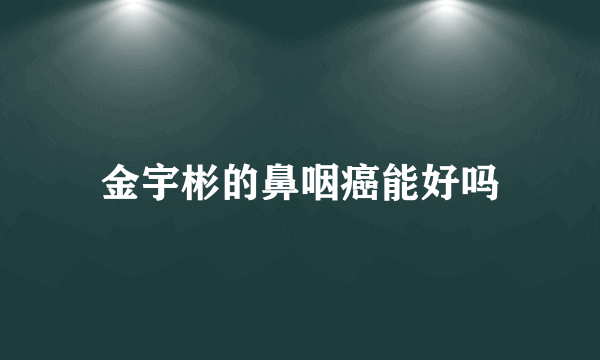 金宇彬的鼻咽癌能好吗