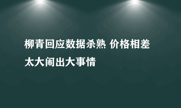 柳青回应数据杀熟 价格相差太大闹出大事情