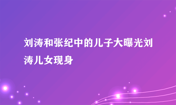 刘涛和张纪中的儿子大曝光刘涛儿女现身