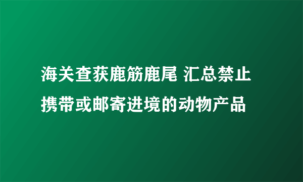 海关查获鹿筋鹿尾 汇总禁止携带或邮寄进境的动物产品