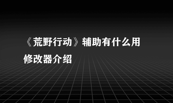 《荒野行动》辅助有什么用 修改器介绍