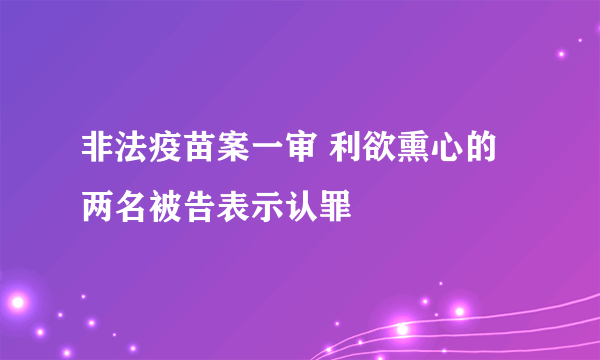 非法疫苗案一审 利欲熏心的两名被告表示认罪