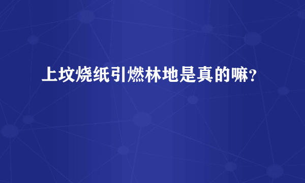 上坟烧纸引燃林地是真的嘛？