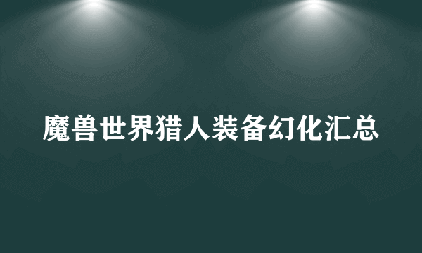 魔兽世界猎人装备幻化汇总